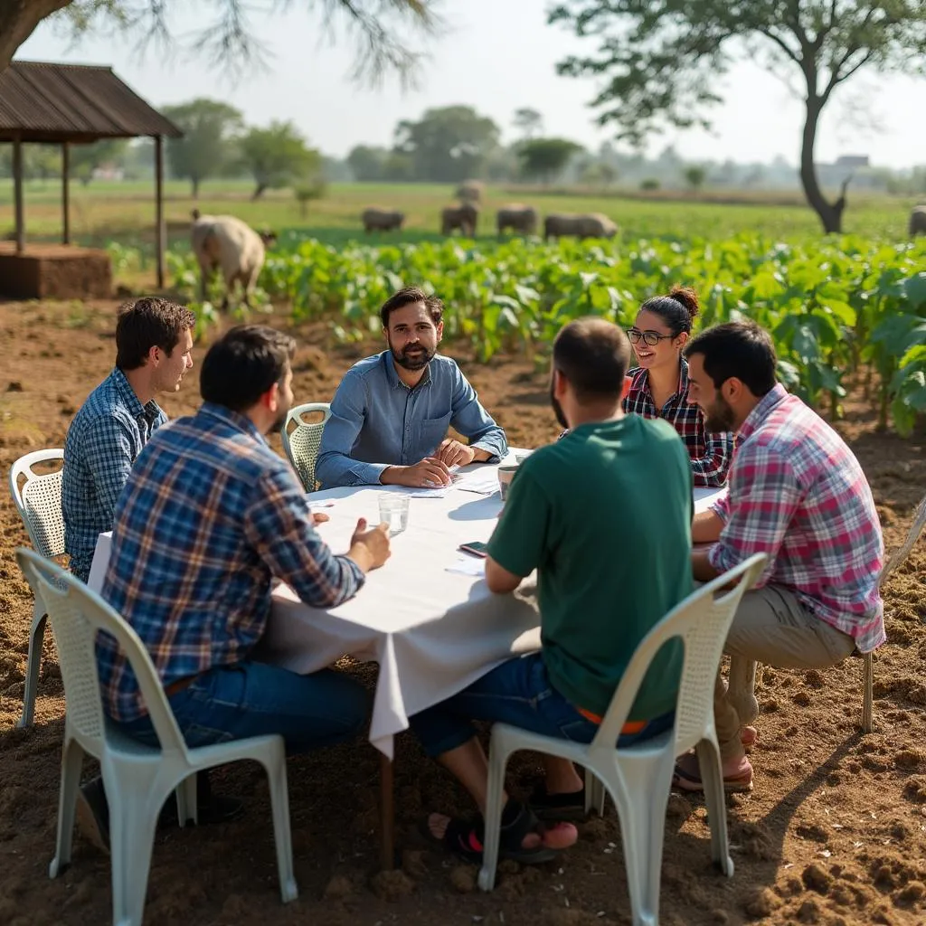 Equipo de Bilayer en reunión con productores