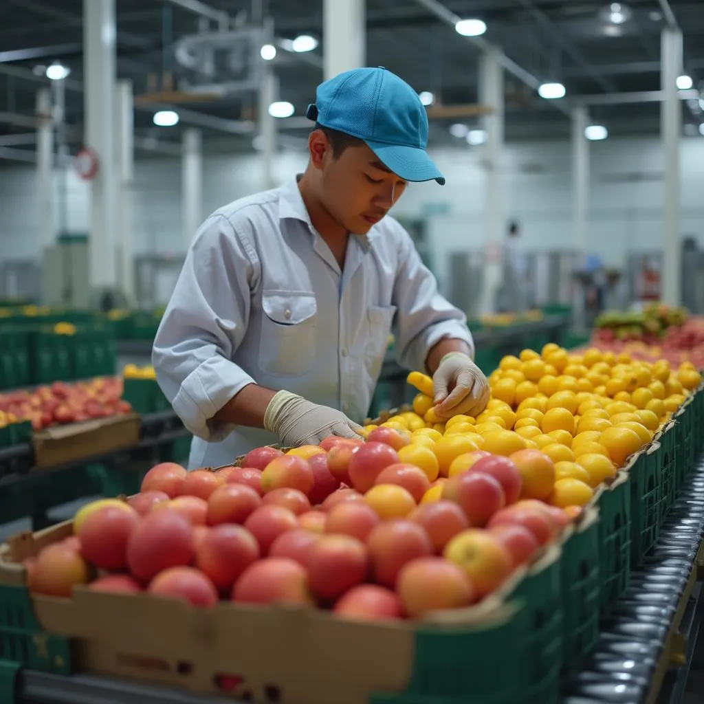 Inspección de calidad de frutas para exportación